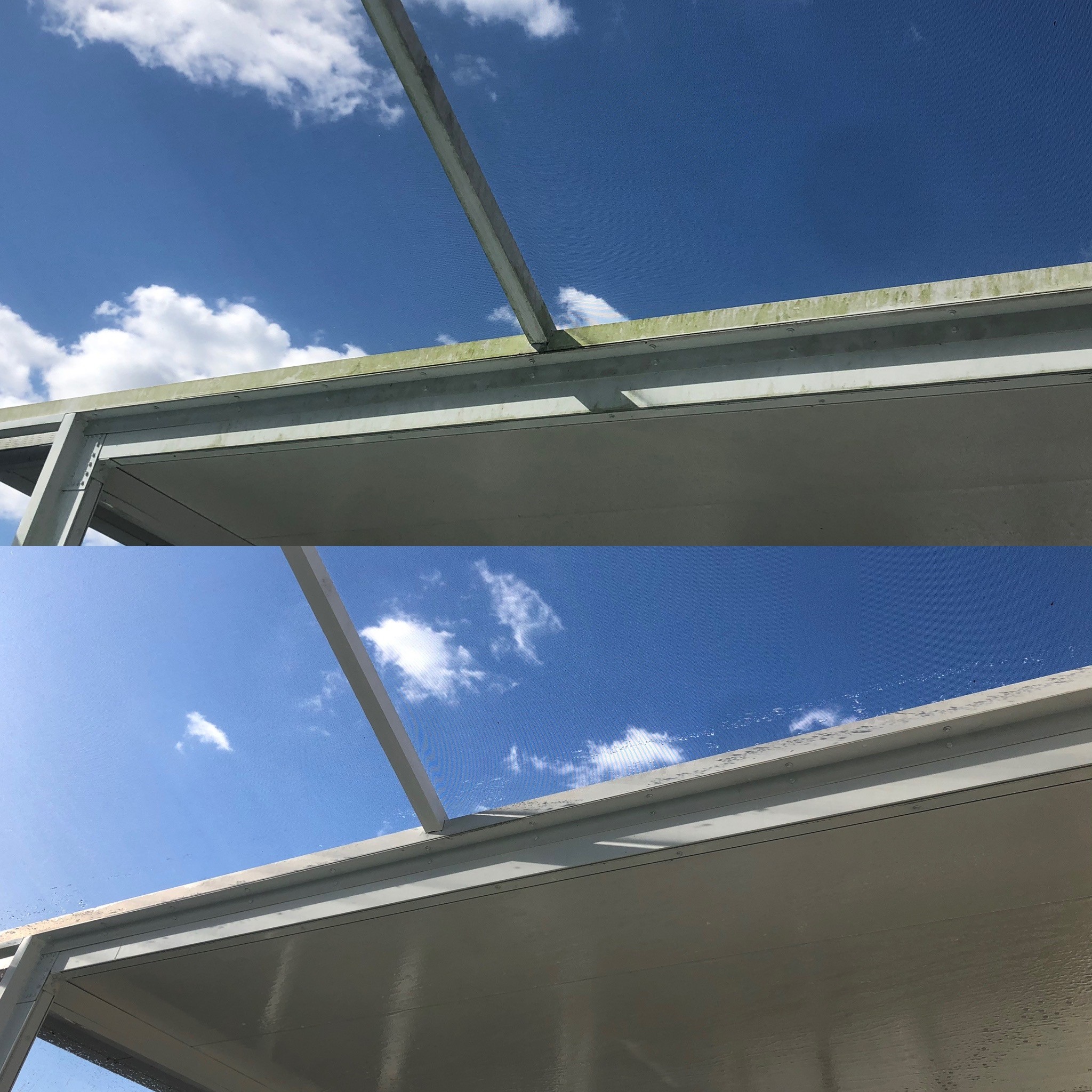 Cage cleaning before and after